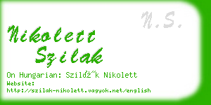 nikolett szilak business card